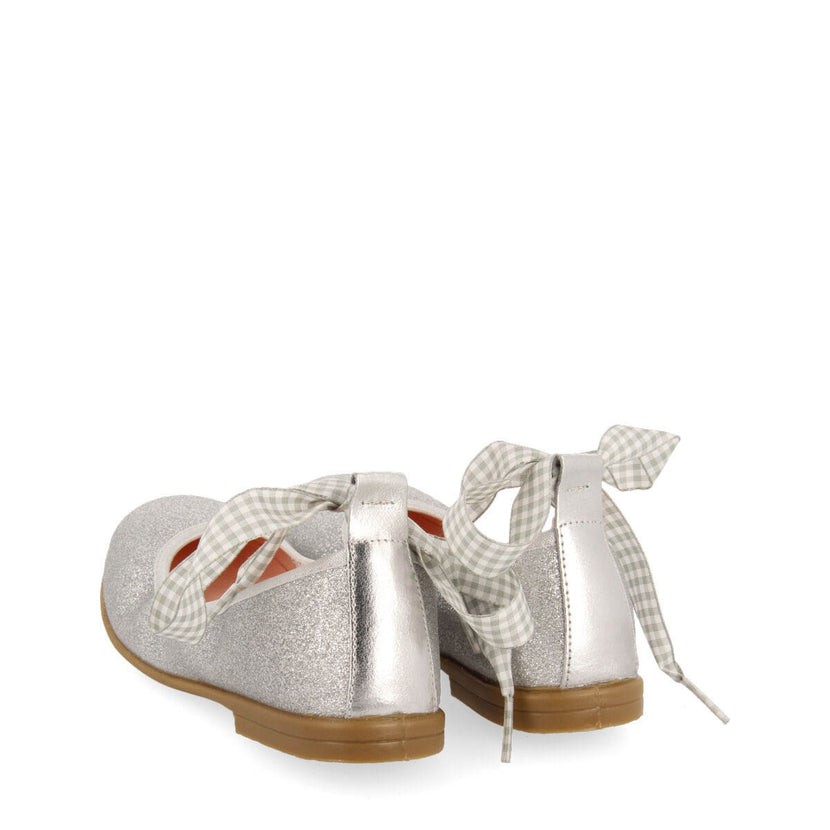 Vermeix girls glittery silver ballet flats