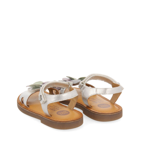 Blyes girls decorative silver leather sandals