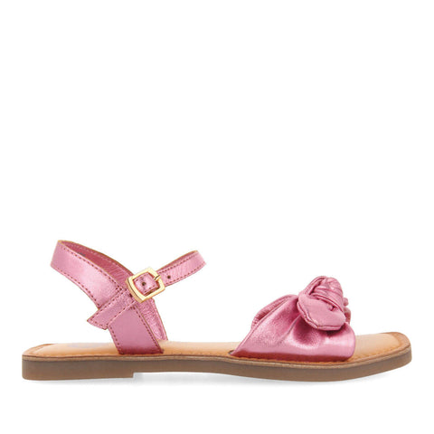 SANDALI IN PELLE METALLIZZATA IN COLOR FUCSIA DA BAMBINA XAPURI