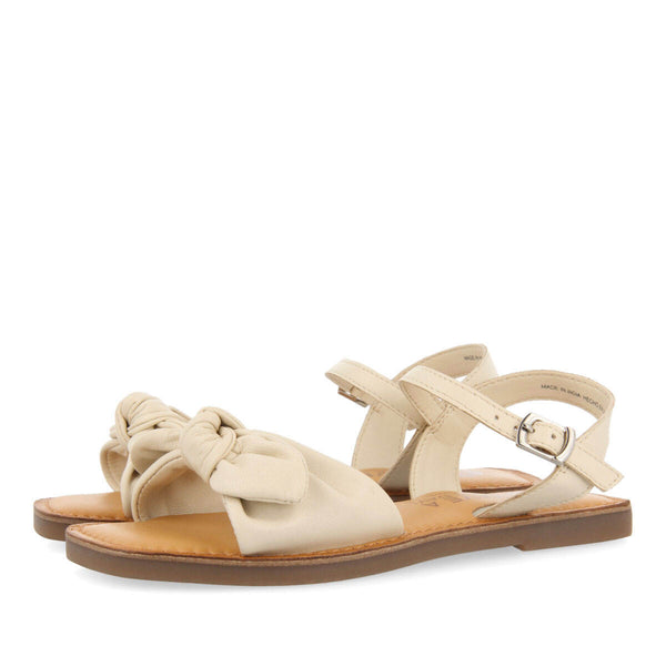 Xapuri girls metallic off white leather sandals