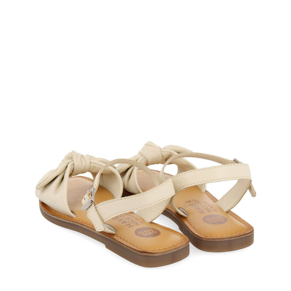 Xapuri girls metallic off white leather sandals
