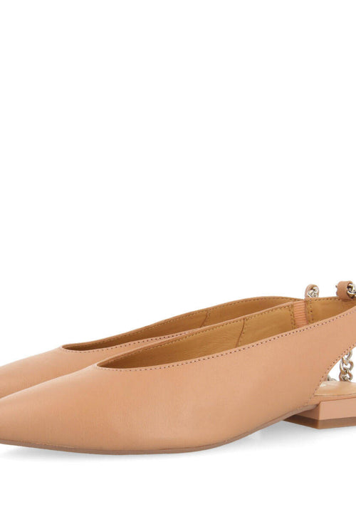 Bailarinas nude destalonadas con detalle de cadena para mujer palu