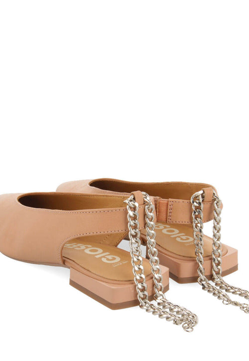 Bailarinas nude destalonadas con detalle de cadena para mujer palu