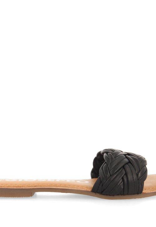 Sandalias planas con pala trenzada negra para mujer chacrise 