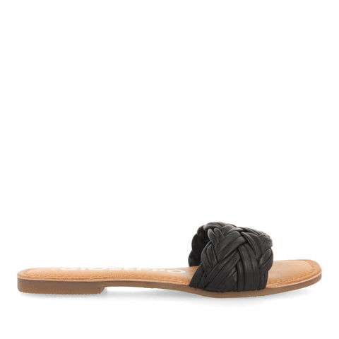 SANDALIAS PLANAS CON PALA TRENZADA NEGRA PARA MUJER CHACRISE 
