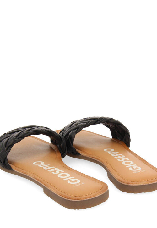 Sandalias planas con pala trenzada negra para mujer chacrise 
