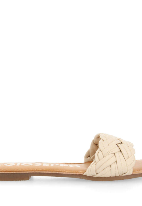 Sandalias planas con pala trenzada off-white para mujer chacrise 