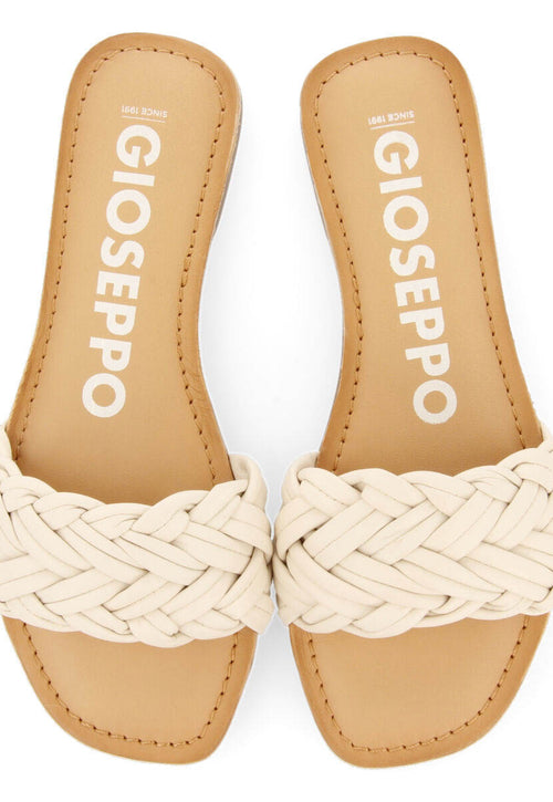Sandalias planas con pala trenzada off-white para mujer chacrise 
