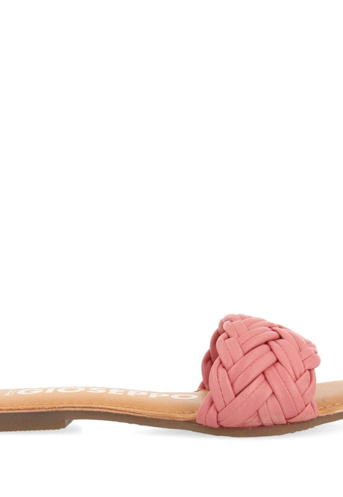 Sandalias planas con pala trenzada rosa para mujer chacrise 
