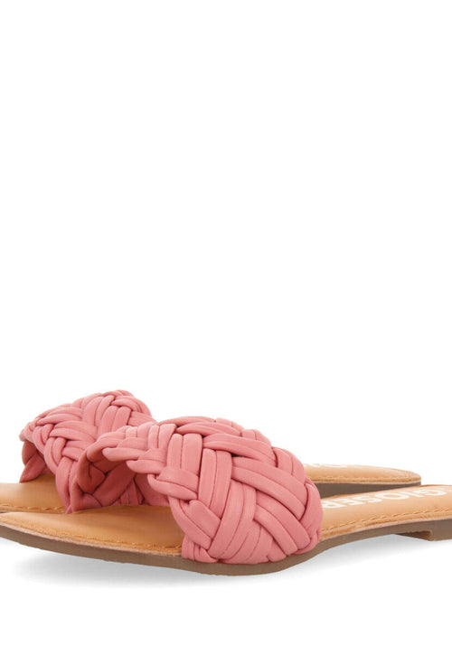 Sandalias planas con pala trenzada rosa para mujer chacrise 