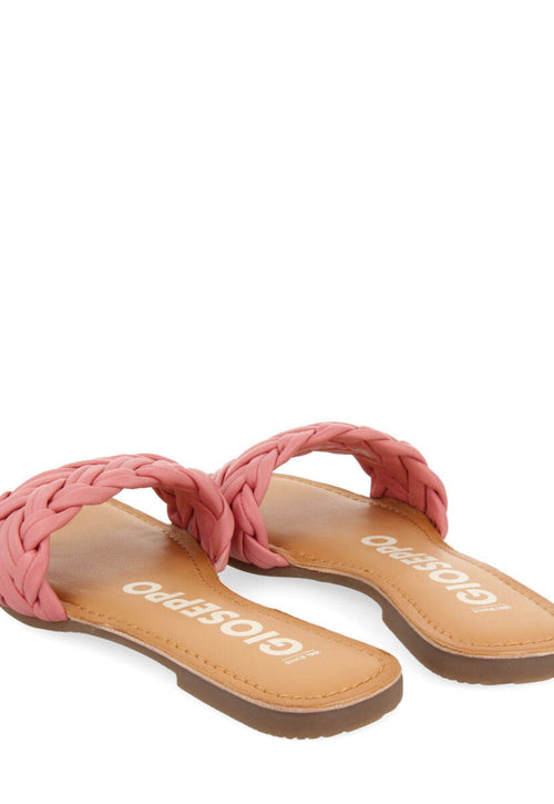 Sandalias planas con pala trenzada rosa para mujer chacrise 