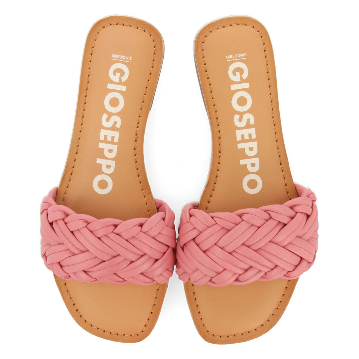 Sandalias planas con pala trenzada rosa para mujer chacrise 