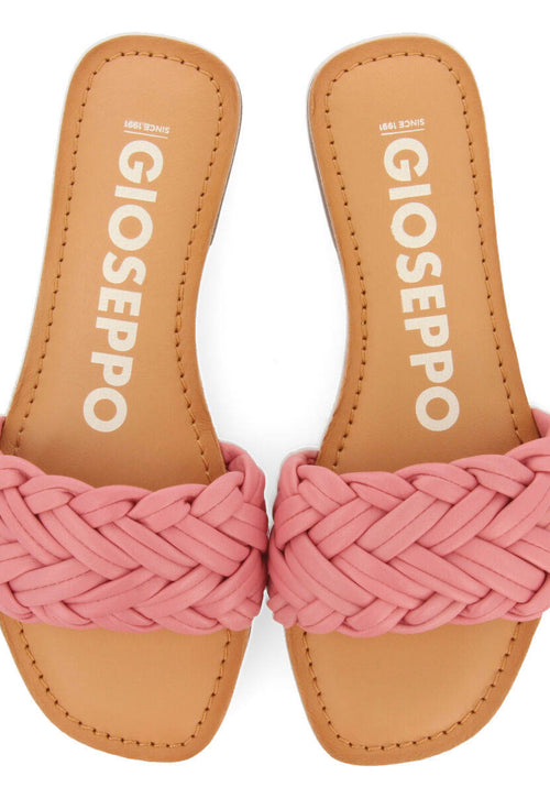 Sandalias planas con pala trenzada rosa para mujer chacrise 