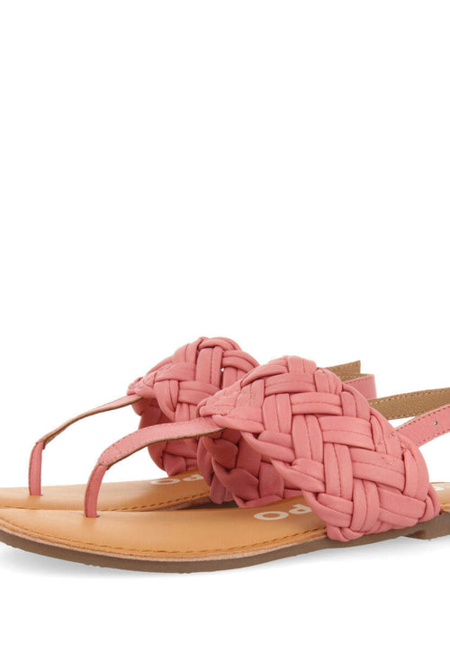 Sandalias planass rosa de piel trenzada para mujer sergines 