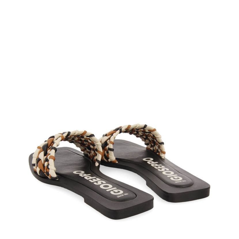 Sandalias planas de pala con trenzado multicolor para mujer egleny 