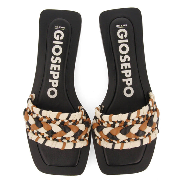 Sandalias planas de pala con trenzado multicolor para mujer egleny 
