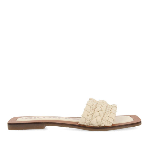 SANDALIAS PLANAS DE PALA CON TRENZADO OFF-WHITE PARA MUJER EGLENY 