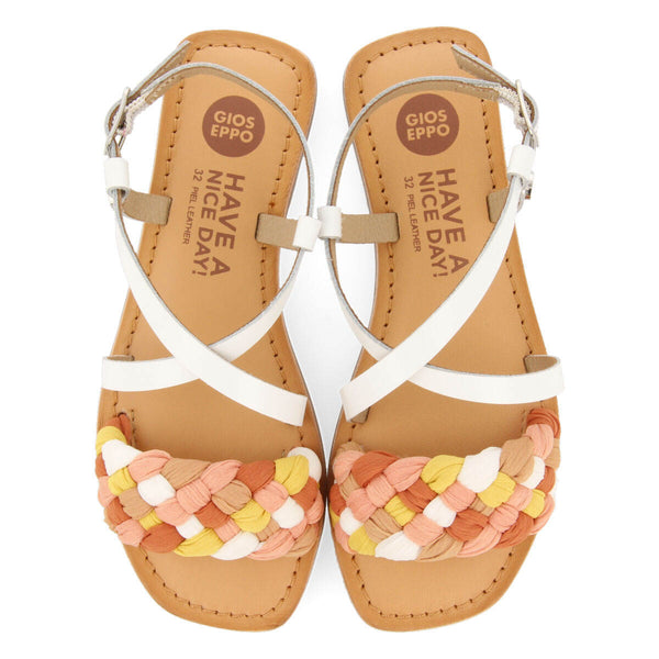 Feniers girls sandals with white vamps