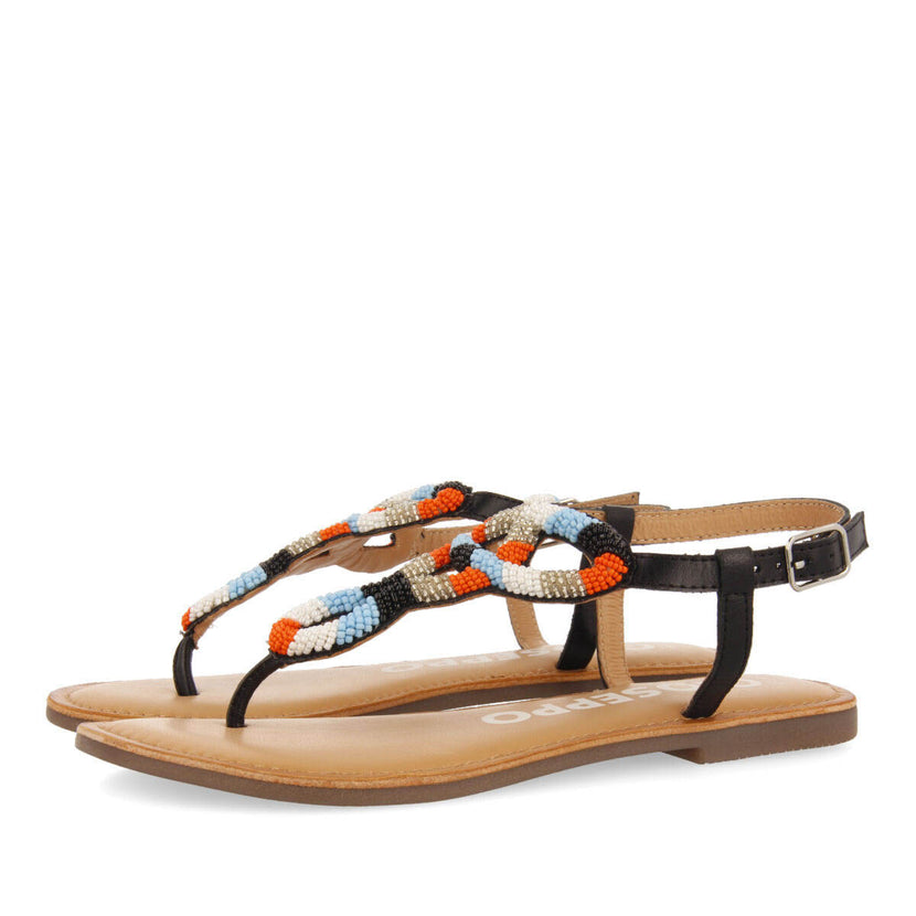 Sandalias planas con decoración de beads multicolor para mujer mandaue 