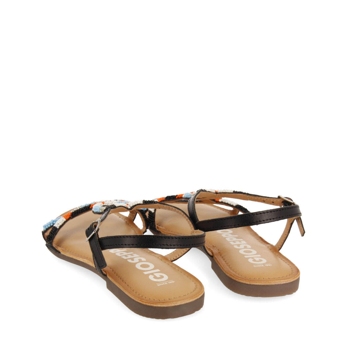 Dracy women's flat sandals with decorative multicoloured beads