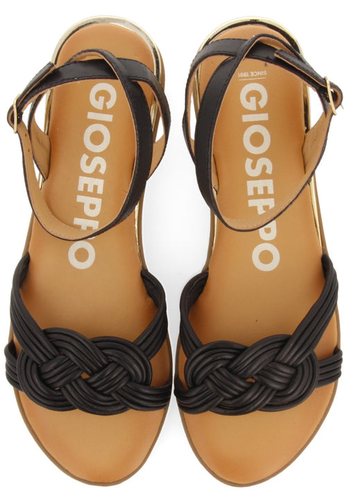 Sandalias negras con tiras anudadas para mujer telha 