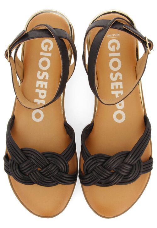 Sandalias negras con tiras anudadas para mujer telha 