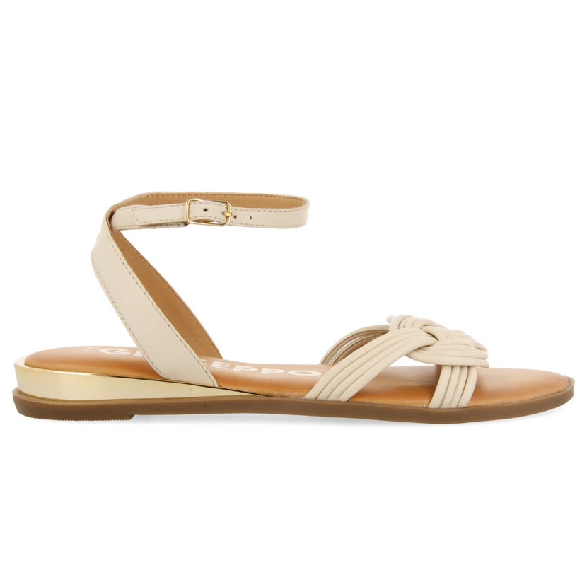 Sandalias off-white con tiras anudadas para mujer telha 