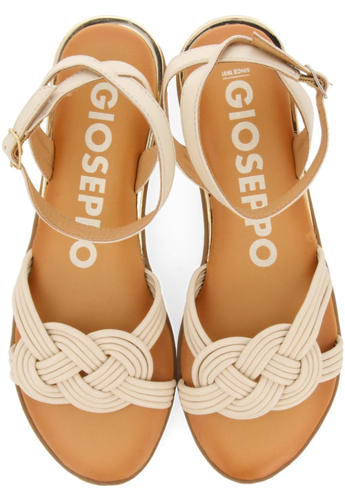 Sandalias off-white con tiras anudadas para mujer telha 