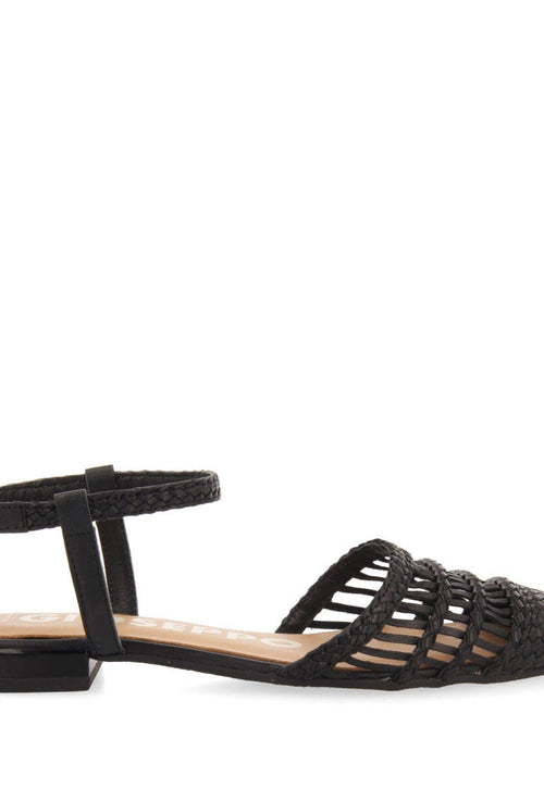 Bailarinas negras destalonadas de piel trenzadas para mujer gressey 