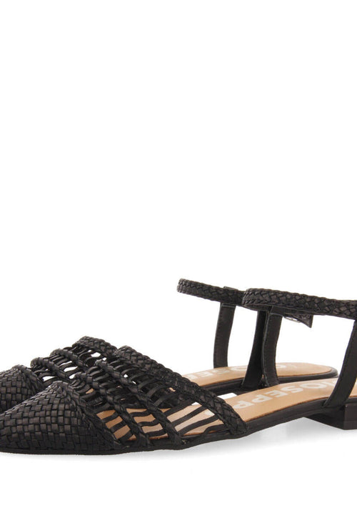 Bailarinas negras destalonadas de piel trenzadas para mujer gressey 