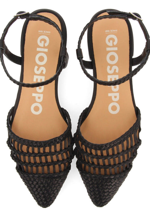 Bailarinas negras destalonadas de piel trenzadas para mujer gressey 