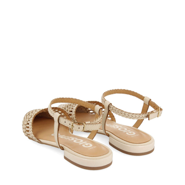 Ballerines couleur off-white sans talon en peau tressées pour femme gressey 