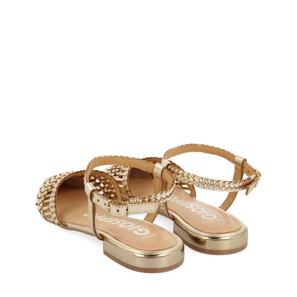 Ballerine slingback dorate in pelle intrecciata per donna gressey 