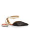 Ballerine slingback nere in pelle con cinturino alla caviglia per donna iconha  