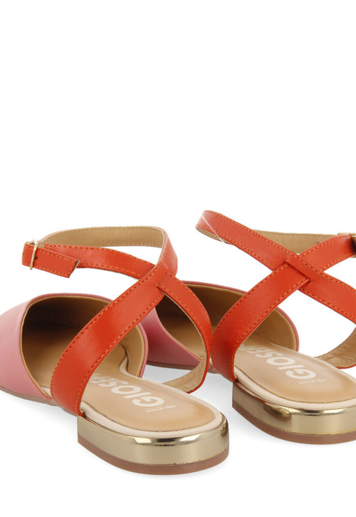 Bailarinas rosas de piel destalonadas con cierre de pulsera al tobillo para mujer iconha  