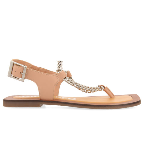 SANDALIAS NUDE CON DETALLE DE CADENA PARA MUJER GOYAVE 