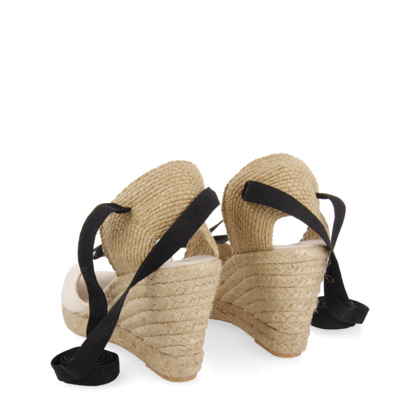 Sandalias tipo espadrille beige con cuña de yute para mujer buriti