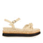 Manicu women's off-white platform sandals with decorative knots