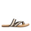 Sandalias off-white de piel con pasados de rafia para mujer goias 