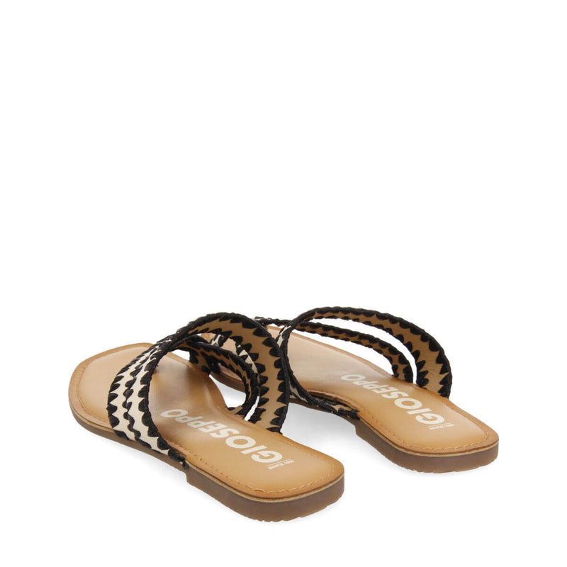 Sandalias off-white de piel con pasados de rafia para mujer goias 