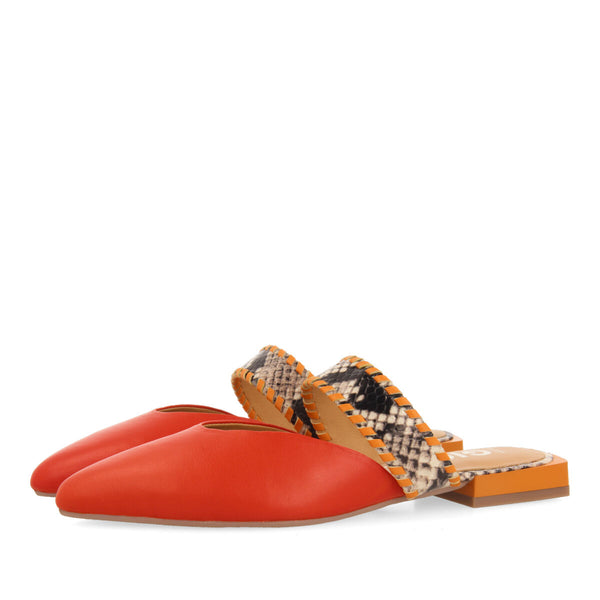 Sandalias naranja tipo babucha con tira para mujer Inhapim
