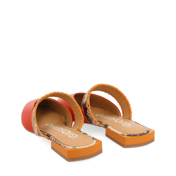 Sandalias naranja tipo babucha con tira para mujer Inhapim