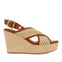 Bussang women's wedges with camel-coloured mesh