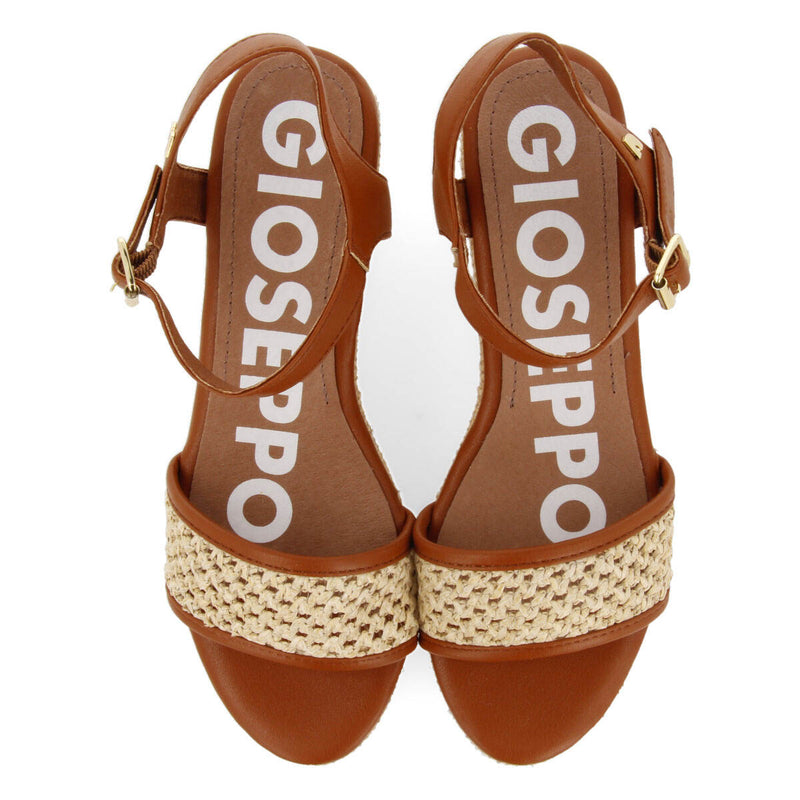 Sandales résille couleur beige et semelle compensée pour femme asquins 