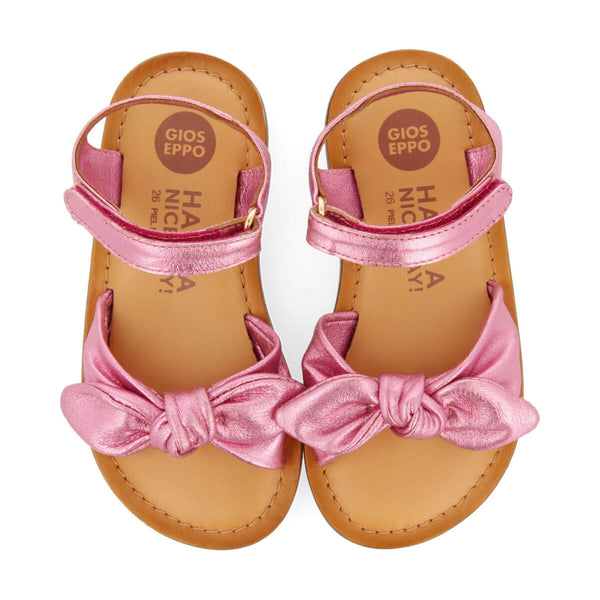 Stigny girls metallic fuchsia leather sandals