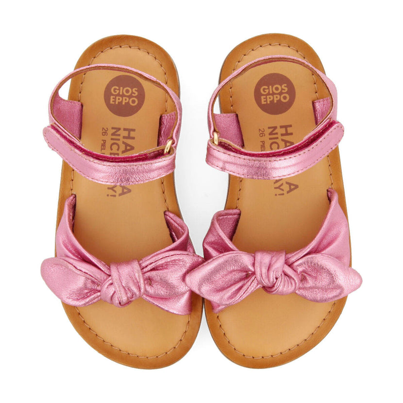 Sandali in pelle metallizzata in color fucsia da bambina stigny