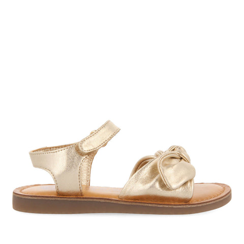 SANDALI IN PELLE METALLIZZATA IN COLOR ORO DA BAMBINA STIGNY