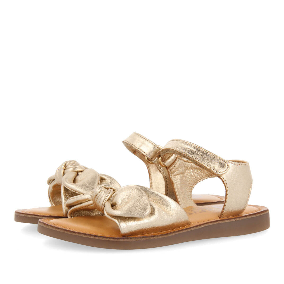 Stigny girls metallic gold leather sandals