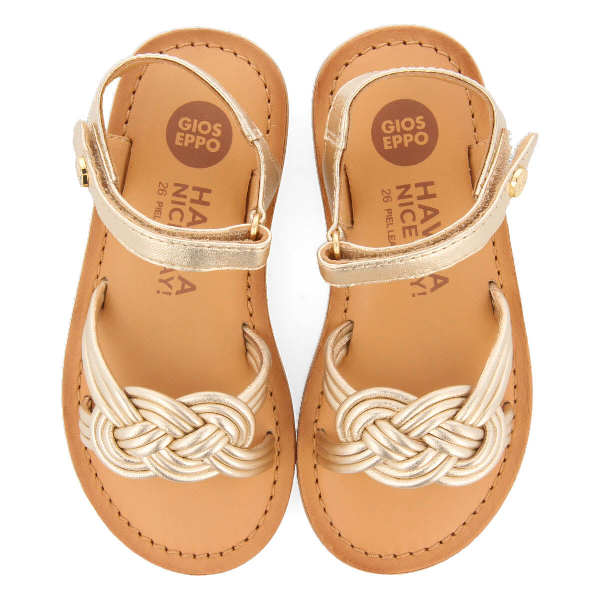 Lontra girls gold leather sandals