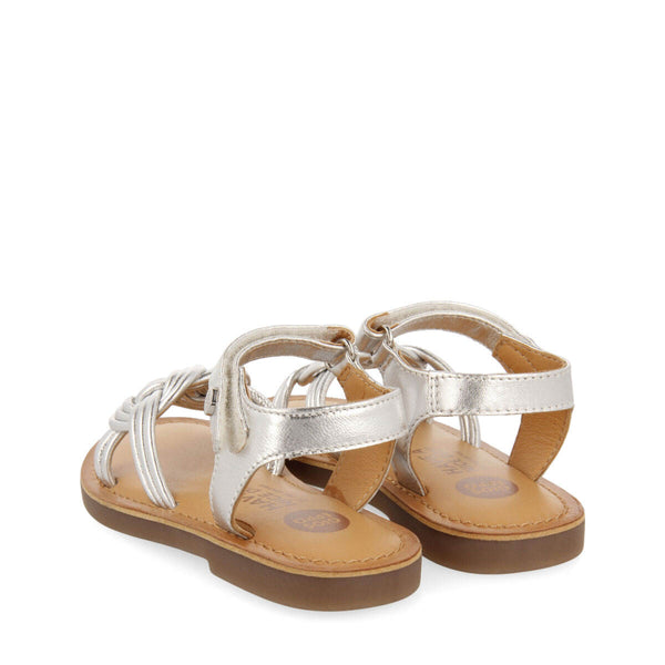 Lontra girls silver leather sandals